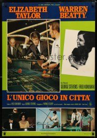 1c473 ONLY GAME IN TOWN Italian lrg pbusta '70 Elizabeth Taylor & Warren Beatty in Las Vegas!