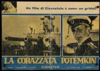 1c487 BATTLESHIP POTEMKIN Italian photobusta R60s Sergei Eisenstein's early Russian war classic!