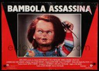 1c495 CHILD'S PLAY Italian photobusta '88 Chucky, you'll wish it was only make-believe!