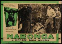 1c527 NABONGA Italian photobusta R59 great image of giant gorilla stealing Buster Crabbe's hat!