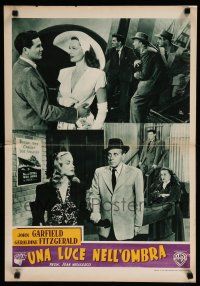 1c528 NOBODY LIVES FOREVER Italian photobusta '46 John Garfield & Geraldine Fitzgerald!