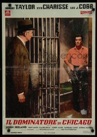 1c532 PARTY GIRL Italian photobusta '58 Nicholas Ray, Robert Taylor putting pants on in jail!