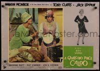 1c540 SOME LIKE IT HOT Italian photobusta '59 Marilyn Monroe, Tony Curtis & Jack Lemmon in drag!