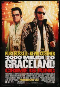 1d011 3000 MILES TO GRACELAND advance DS 1sh '01 Kurt Russell & Kevin Costner as Elvis impersonators