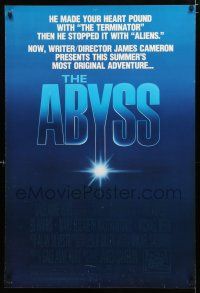 1d019 ABYSS 1sh '89 directed by James Cameron, Ed Harris, Mary Elizabeth Mastrantonio!