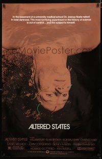 1d035 ALTERED STATES foil 1sh '80 William Hurt, Paddy Chayefsky, Ken Russell, sci-fi horror!