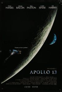 1d045 APOLLO 13 advance 1sh '95 Ron Howard directed, Tom Hanks, image of module in moon's orbit!