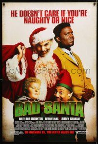 1d063 BAD SANTA advance 1sh '03 Billy Bob Thornton, Bernie Mac, Christmas crime comedy!