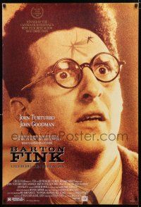 1d068 BARTON FINK DS 1sh '91 Coen Brothers, wacky c/u of John Turturro with mosquito on forehead!