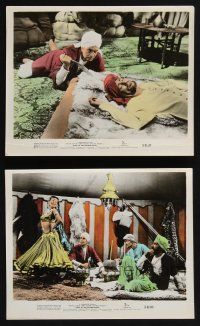 1e266 KING OF THE KHYBER RIFLES 2 color 8x10 stills '54 Tyrone Power w/knife & watching sexy dancer