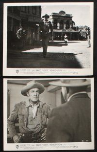 1e661 RIDING SHOTGUN 9 8.25x10 stills '54 great images of cowboy Randolph Scott & Joan Weldon!