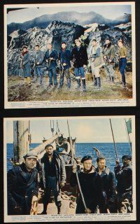 1e082 GUNS OF NAVARONE 8 color English FOH LCs '61 Gregory Peck, Niven, Anthony Quinn & top cast!