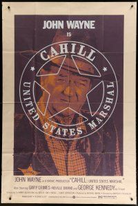 1f016 CAHILL 40x60 '73 different image of classic United States Marshall big John Wayne!