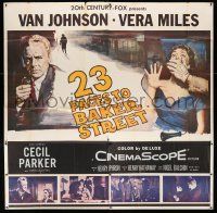 1f116 23 PACES TO BAKER STREET 6sh '56 cool artwork of Van Johnson & scared Vera Miles!