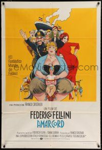 1f290 AMARCORD Argentinean '74 Federico Fellini classic comedy, art by Giuliano Geleng!