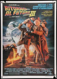 1f437 BACK TO THE FUTURE III Italian 1p '90 Michael J. Fox, Christopher Lloyd, Zemeckis, Drew art!
