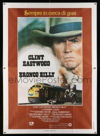 1f052 BRONCO BILLY Italian 2p '80 Clint Eastwood directs & stars, different train image!
