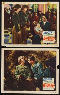 1g950 I WAS A MALE WAR BRIDE 2 LCs '49 World War II images of Cary Grant & Ann Sheridan in uniform!