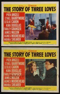 1g983 STORY OF THREE LOVES 2 LCs '53 Agnes Moorehead, Moira Shearer, James Mason, more!