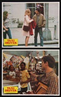 1g902 TAXI DRIVER 3 LCs '76 De Niro with Sybil Shepherd and pointing gun at robber, Scorsese!