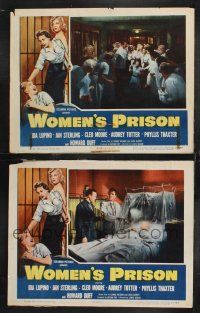 1g998 WOMEN'S PRISON 2 LCs '54 sexy convicts Cleo Moore & Ida Lupino with incarcerated women!