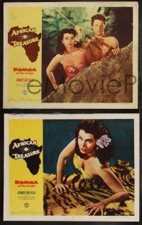 1g837 AFRICAN TREASURE 3 LCs '52 Johnny Sheffield as Bomba of the Jungle + Kimbbo the Chimp!