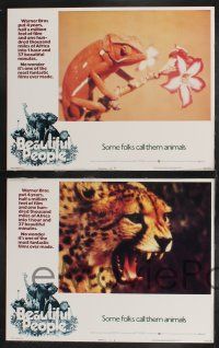 1g037 ANIMALS ARE BEAUTIFUL PEOPLE 8 LCs '75 Jamie Uys, Africa, cool images of lions, leopard, more!
