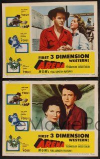 1g591 ARENA 6 LCs '53 1st 3-Dimension western, 3D border art, Gig Young, Jean Hagen & Lee Aaker!