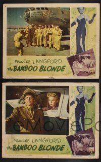 1g730 BAMBOO BLONDE 4 LCs '46 sexy elegant Frances Langford, World War II musical, bomber!