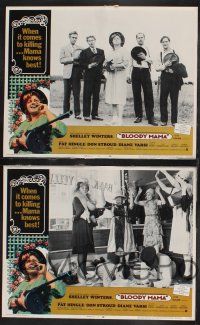 1g062 BLOODY MAMA 8 LCs '70 Roger Corman, AIP, crazy Shelley Winters with tommy gun!