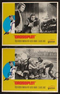 1g108 CROSSPLOT 8 LCs '70 Roger Moore, Martha Hyer & Alexis Kanner in spy thriller!