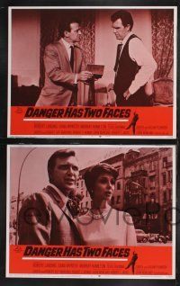 1g112 DANGER HAS TWO FACES 8 LCs '67 Robert Lansing, Dana Wynter, spy that stole another man's face