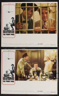 1g175 FRONT PAGE 8 LCs '75 Jack Lemmon & Walter Matthau, directed by Billy Wilder!