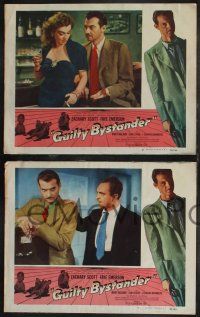 1g676 GUILTY BYSTANDER 5 LCs '50 alcoholic ex-cop detective Zachary Scott, Faye Emerson!
