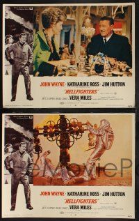 1g763 HELLFIGHTERS 4 LCs '69 John Wayne as fireman Red Adair, cool action scenes!