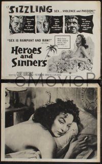 1g765 HEROES & SINNERS 4 LCs '59 Curt Jurgens, Yves Montand & Jean Servais w/naked sexy Maria Felix!