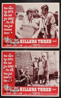 1g255 KILLERS THREE 8 LCs '68 Robert Walker, Diane Varsi, AIP, country picnic gone bad!
