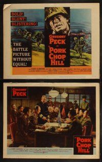 1g364 PORK CHOP HILL 8 LCs '59 Lewis Milestone directed, images of Korean War soldier Gregory Peck!