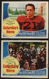 1g399 SATURDAY'S HERO 8 LCs '51 football player John Derek & pretty Donna Reed, Blackmer!