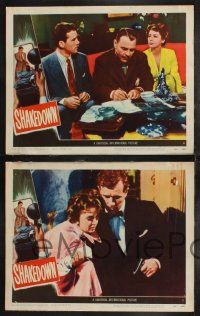 1g810 SHAKEDOWN 4 LCs '50 Howard Duff, Brian Donlevy, Peggy Dow, great film noir art!