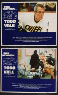 1g812 SLAP SHOT 4 Spanish/U.S. LCs '77 George Roy Hill directed, images of hockey player Paul Newman!