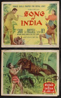 1g422 SONG OF INDIA 8 LCs '49 pretty Gail Russell, Sabu, Turhan Bey, great jungle images!