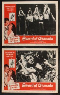 1g444 SWORD OF GRANADA 8 LCs '56 Cesar Romero, sexy Katy Jurado, furious adventure!