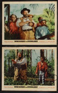 1g507 WIND ACROSS THE EVERGLADES 8 LCs '58 Burl Ives, written by Budd Schulberg, Nicholas Ray!