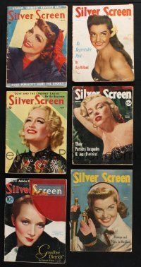 1h115 LOT OF 9 SILVER SCREEN MAGAZINES '40s Marilyn Monroe, Rita Hayworth, Dietrich & more!