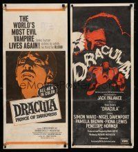 1h123 LOT OF 3 FOLDED AUSTRALIAN DAYBILLS '60s Dracula Prince of Darkness, vampire Jack Palance!
