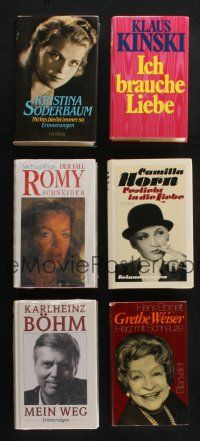1h036 LOT OF 6 HARDCOVER GERMAN LANGUAGE BIOGRAPHICAL BOOKS '70s-90s Klaus Kinski, Romy Schneider