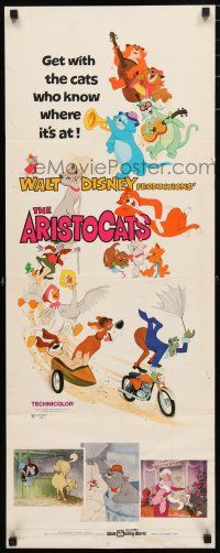 1j439 ARISTOCATS insert '71 Walt Disney feline jazz musical cartoon, great colorful image!