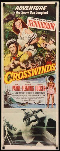 1j506 CROSSWINDS insert '51 John Payne & Rhonda Fleming are hunting for South Sea gold!