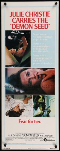 1j519 DEMON SEED style B insert '77 Julie Christie is profanely violated by a demonic machine!